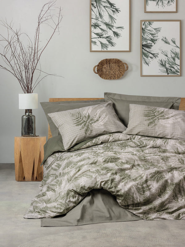 Dual Singolo Set Copripiumino Frond Verde kaki