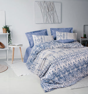 Ethnic Singolo Set Copripiumino Cleo Blu