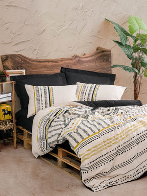 Ethnic Singolo Set Copripiumino Elvira Nero