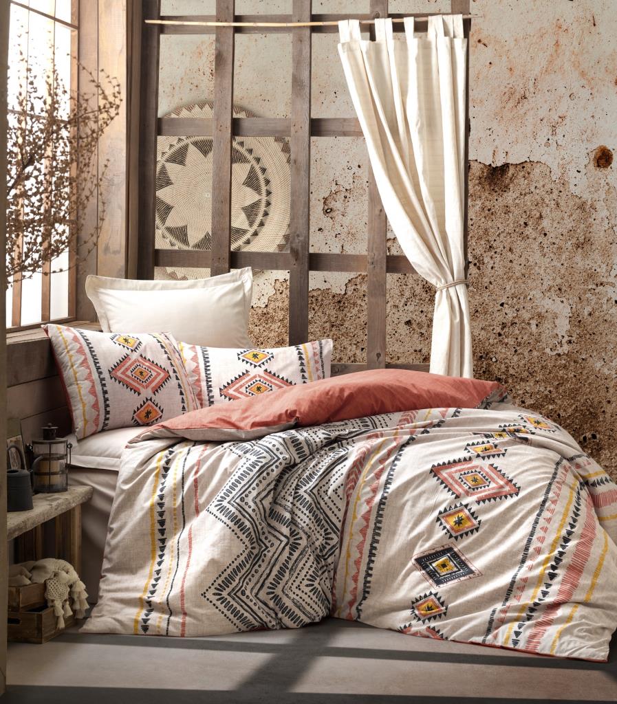 Ethnic Singolo Set Copripiumino Felix Terracotta
