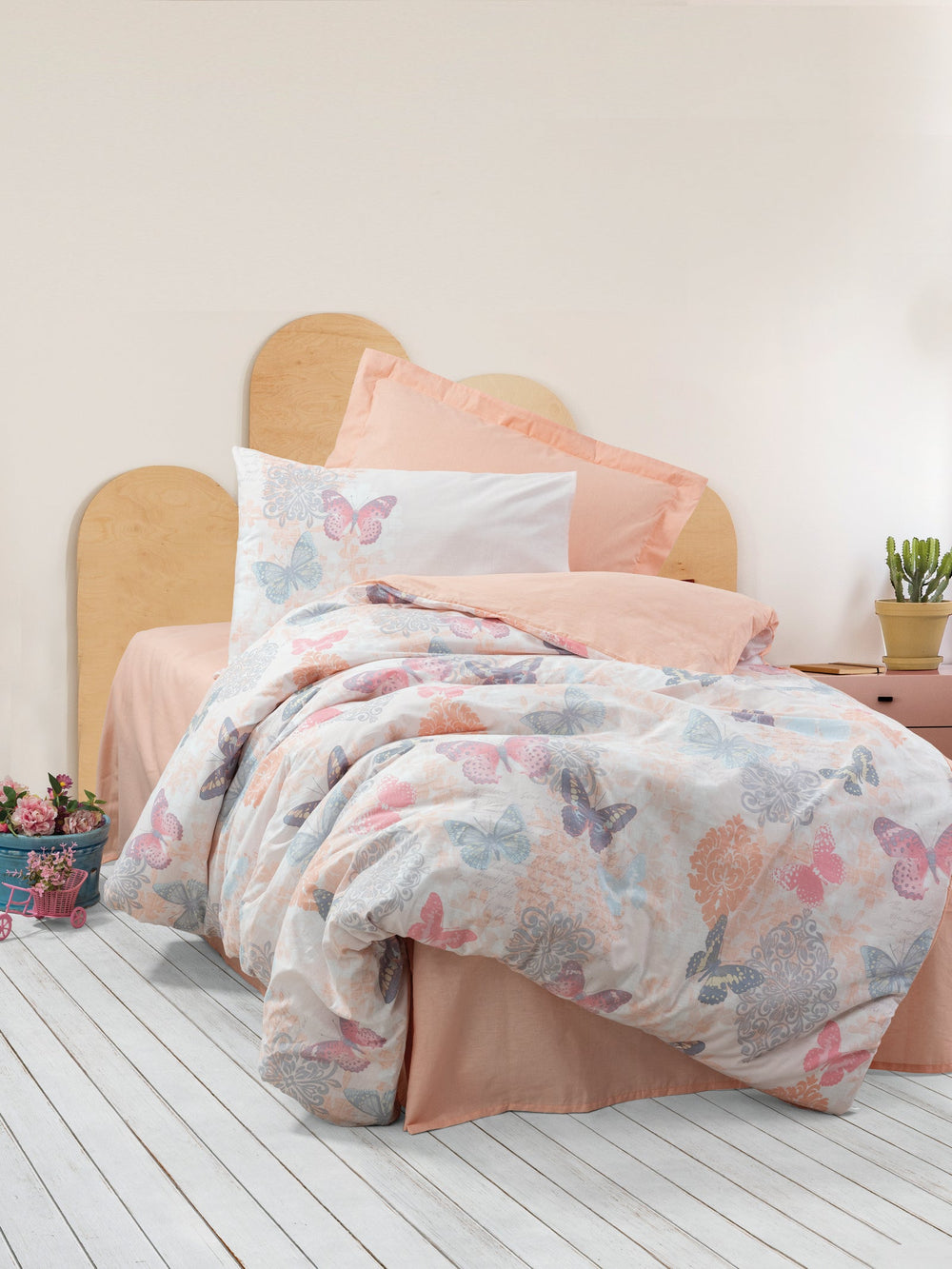 Singolo Set Copripiumino con Lenzuolo con Angoli Kimela Rosa