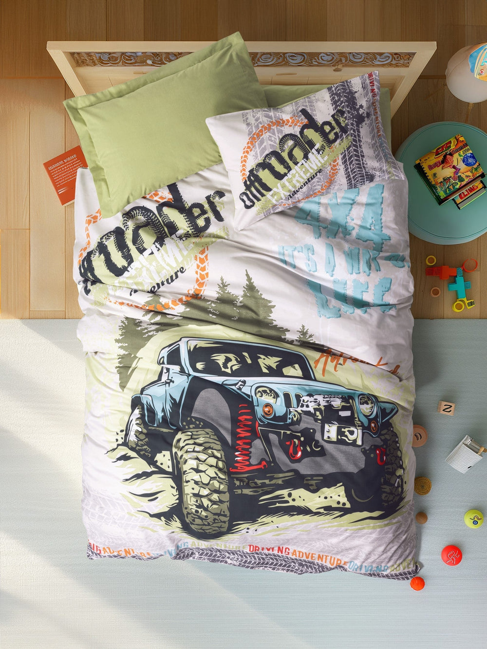 Junior Singolo Set Copripiumino Adventure Verde