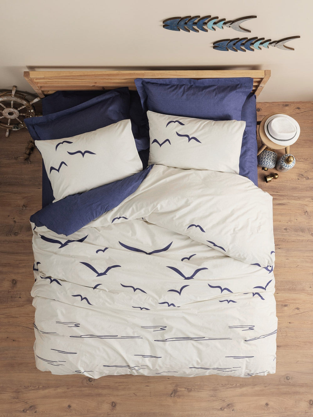 Maritime Singolo Set Copripiumino Larum Blu navy
