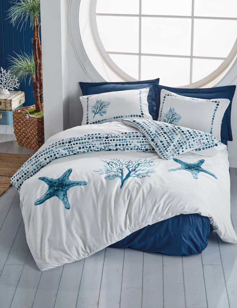Maritime Singolo Set Copripiumino Star Blu navy
