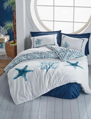 Maritime Singolo Set Copripiumino Star Blu navy