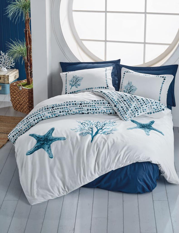 Maritime Singolo Set Copripiumino Star Blu navy