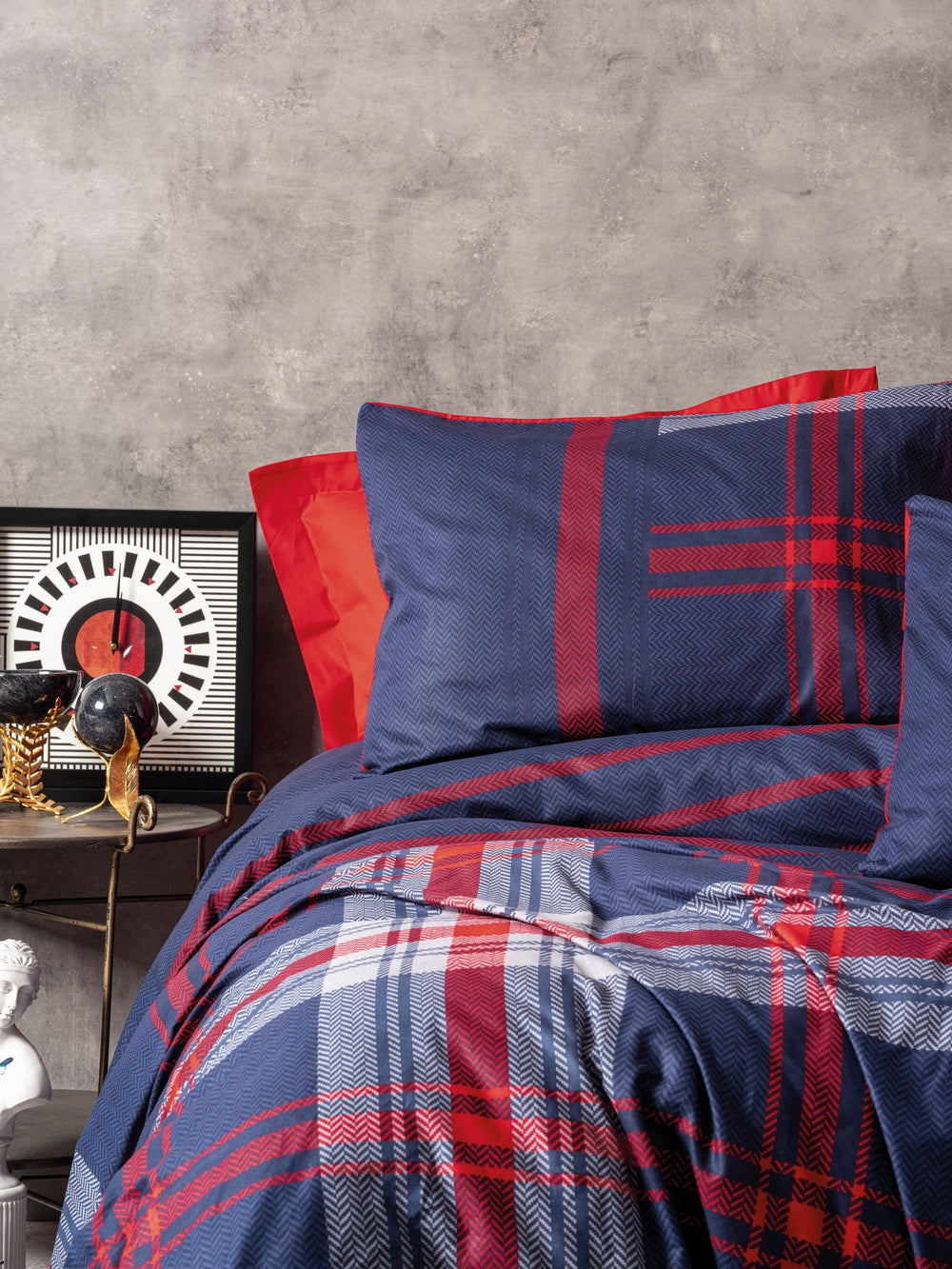 Masculine Matrimoniale Set Copripiumino Abel Rosso