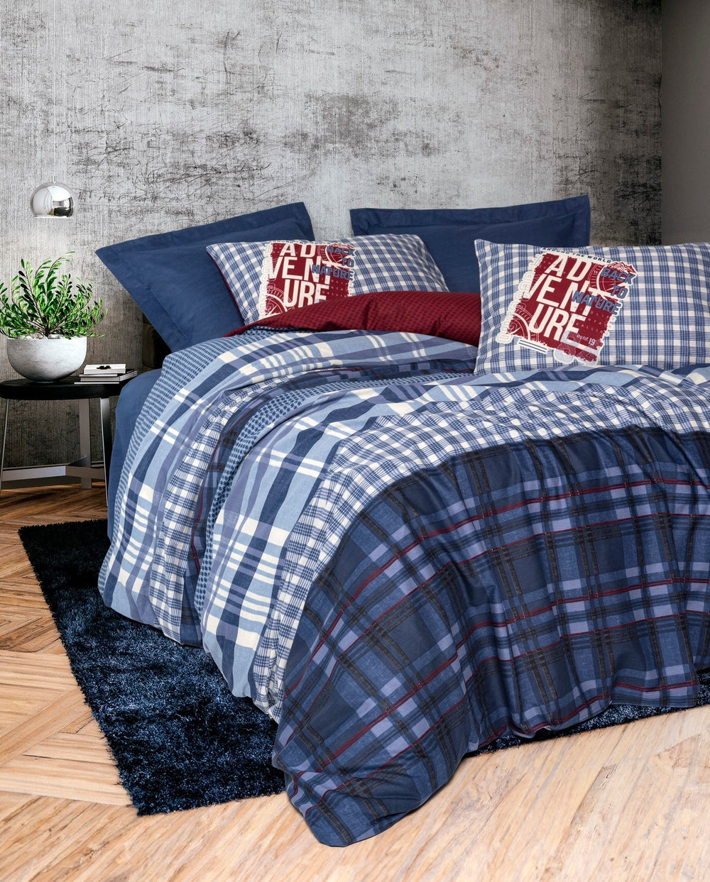 Masculine Singolo Set Copripiumino Roger Blu navy