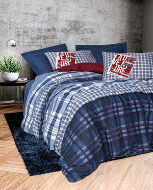 Masculine Singolo Set Copripiumino Roger Blu navy
