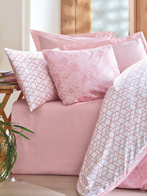 Minimal Singolo Set Copripiumino con Lenzuolo con Angoli Best Rosa