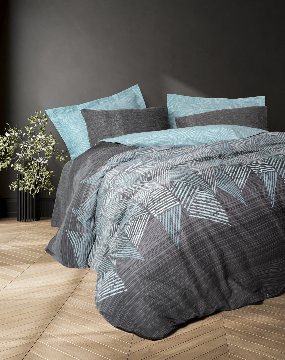Modern Singolo Set Copripiumino Arel Antracite