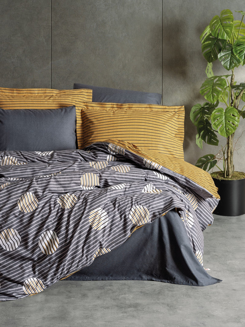 Modern Singolo Set Copripiumino Strew Grigio