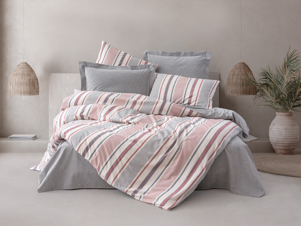Natureforce tinto in filo Matrimoniale Set Copripiumino Duo Blu