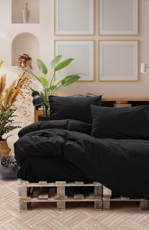Neat Matrimoniale Set Copripiumino Nero