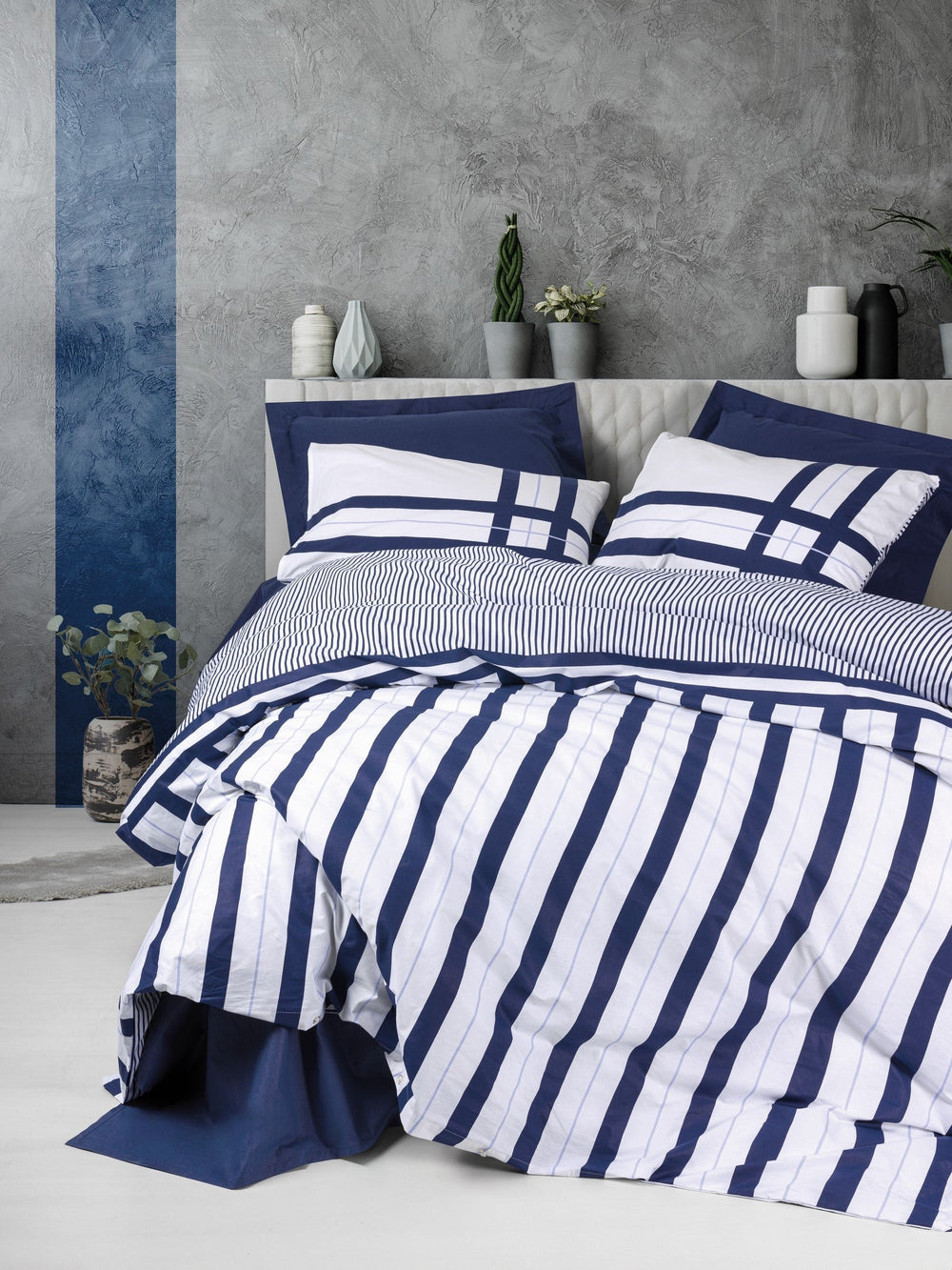 Nobil Ranforce Singolo Set Copripiumino Nifty Blu navy