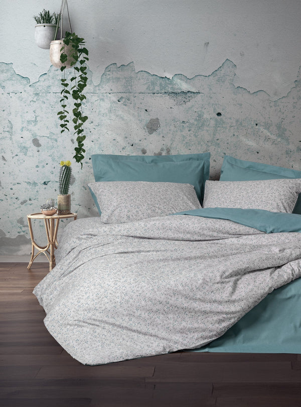 Petite Matrimoniale Set Copripiumino con Lenzuolo con Angoli June Menta