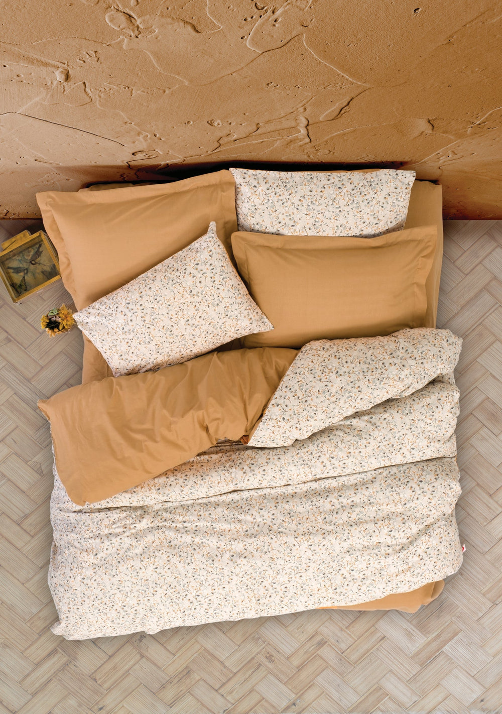 Petite Singolo Set Copripiumino con Lenzuolo con Angoli Posy Beige