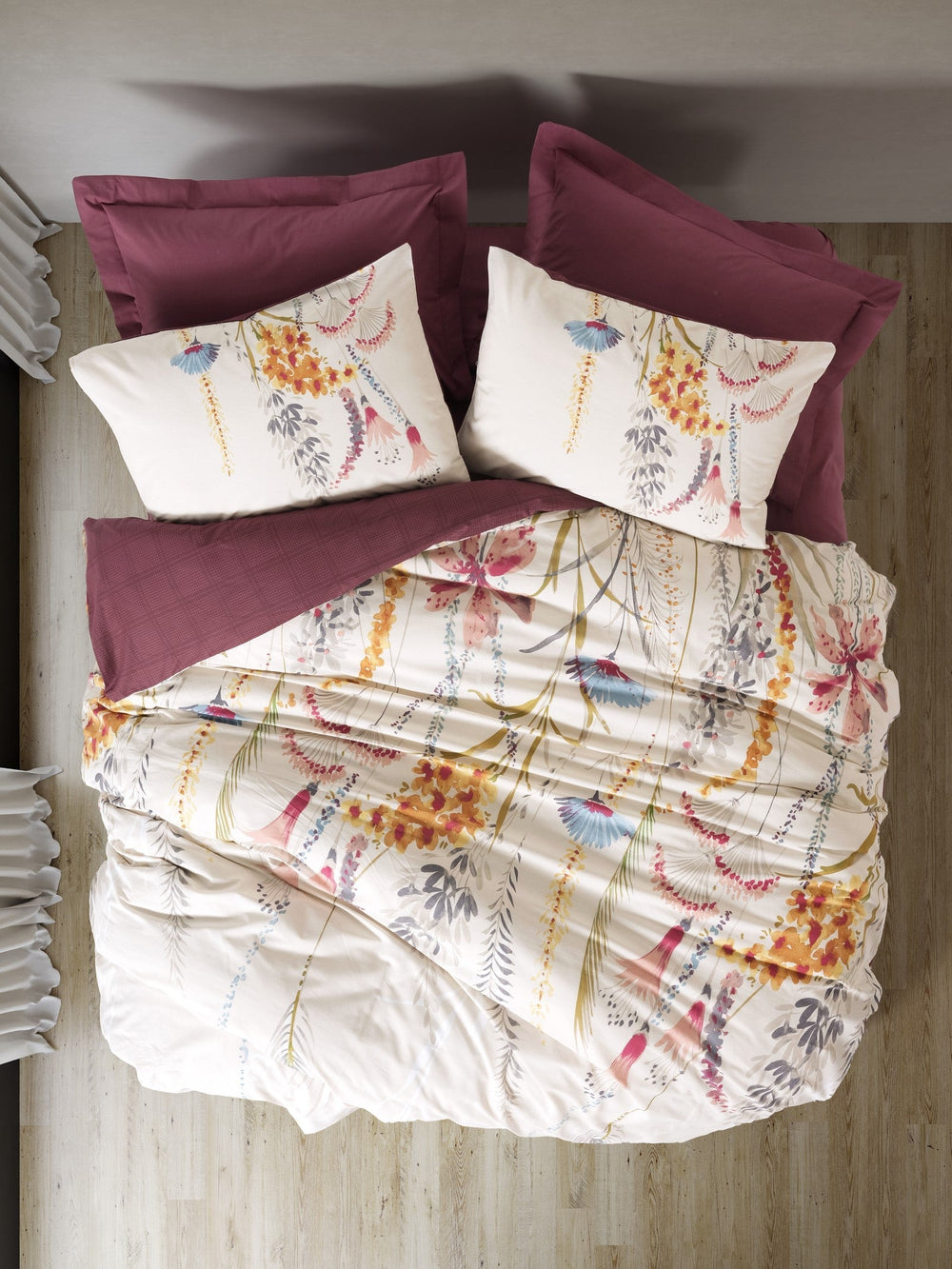Singolo Set Copripiumino Flos Bordeaux
