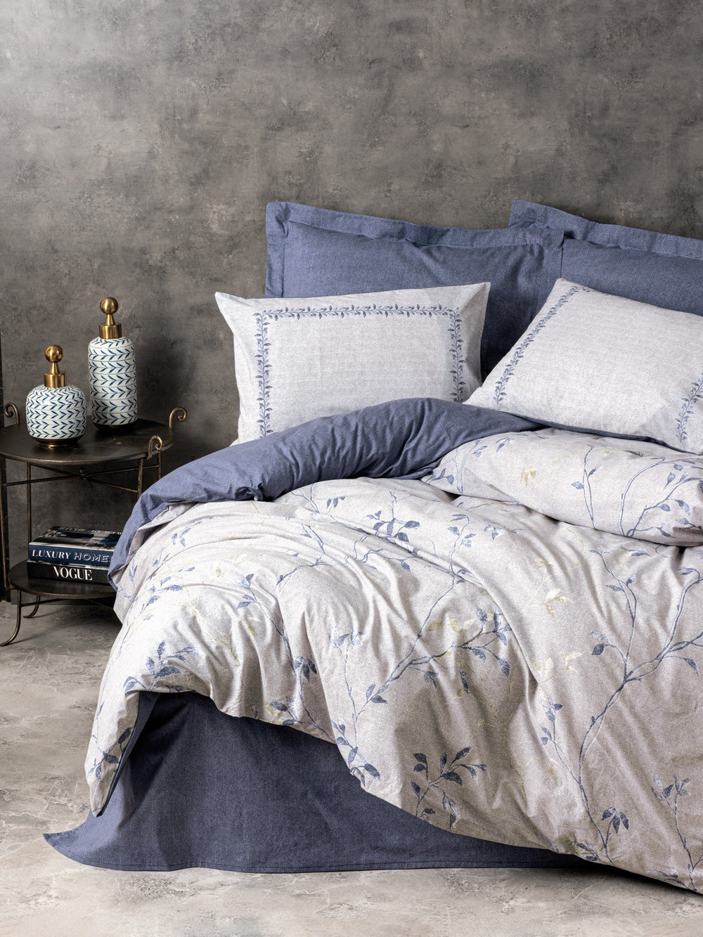 Singolo Set Copripiumino Nitsa Blu navy