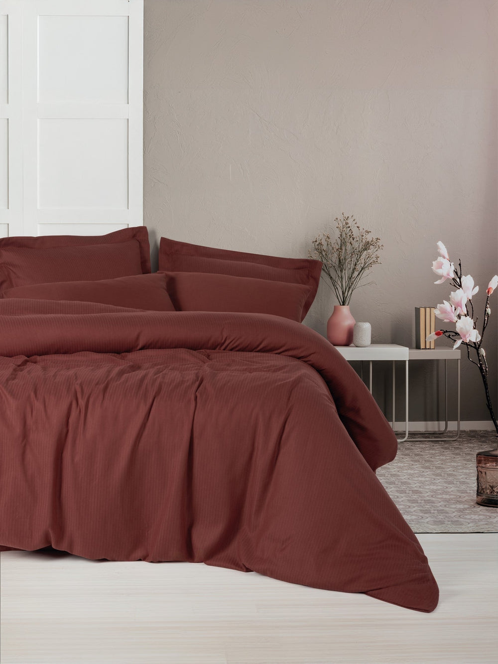 Tensel Craft Matrimoniale Set Copripiumino Bordeaux
