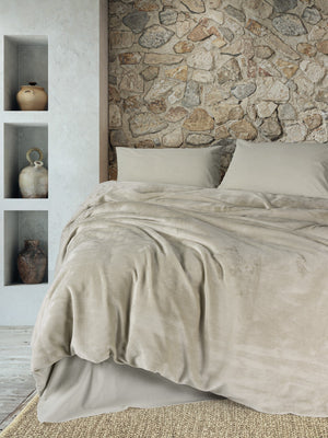 Velvet Matrimoniale Set Copripiumino Flossy Grigio pietra