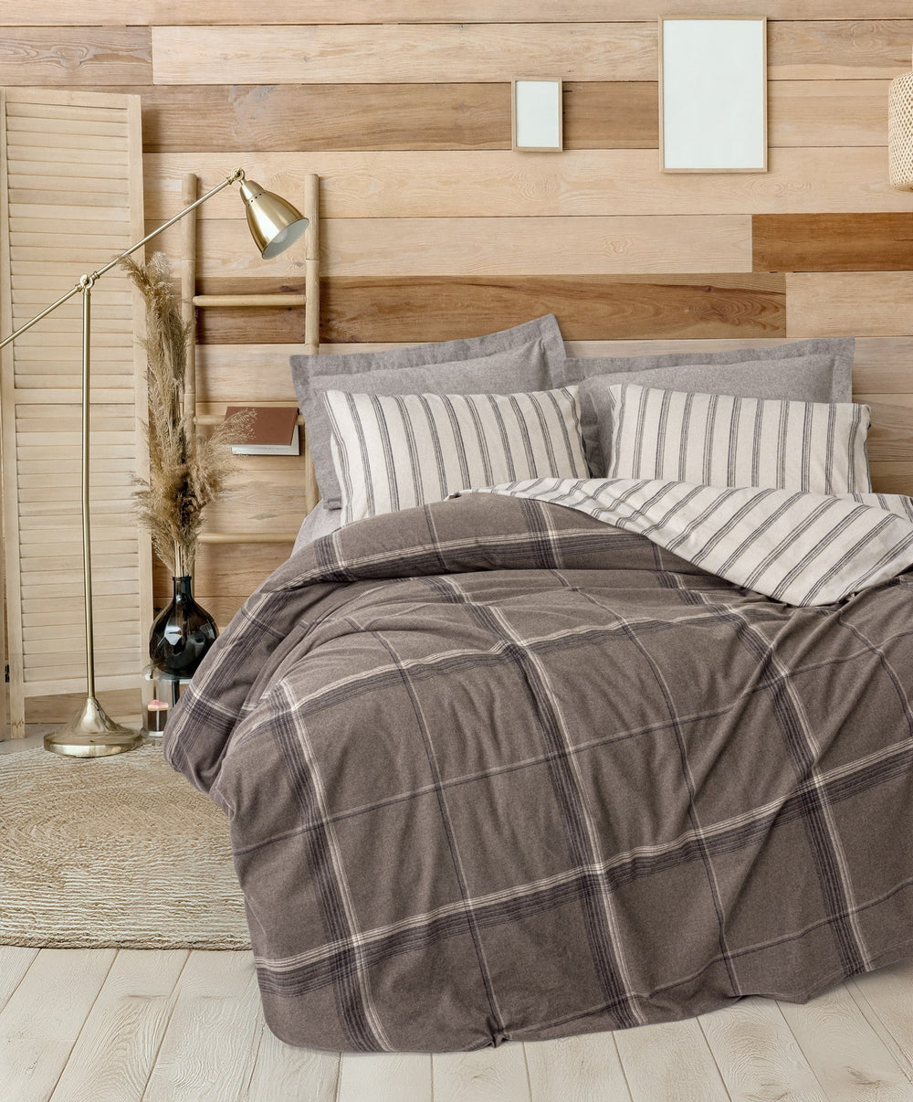 Warm Flanel Singolo Set Copripiumino Caldo Marrone