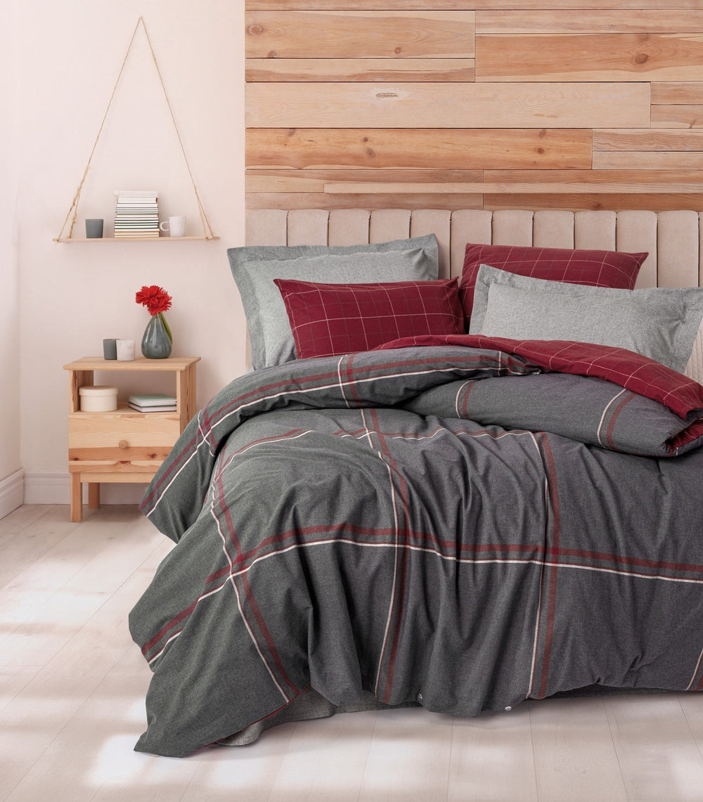 Warm Flanel Singolo Set Copripiumino Sento Grigio