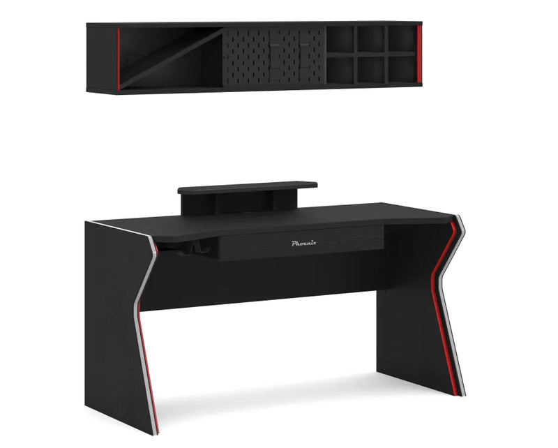 Phoenix Scrivania da Studio con Modulo Superiore