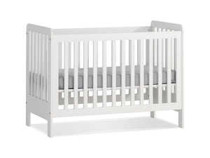 Lettino con Altezza Regolabile 60x120 cm bianco, vista diagonale con materasso a metà altezza
