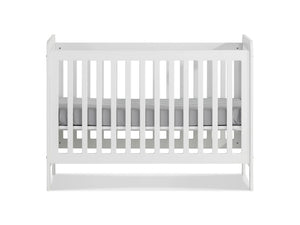 Lettino con Altezza Regolabile 60x120 cm bianco, vista frontale con materasso a metà altezza