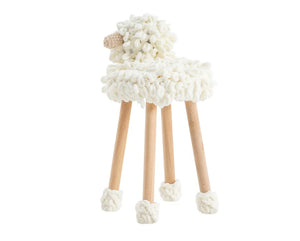 Sgabello Pecorella Puffy in Maglia Crema