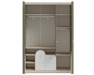 3-türiger Kleiderschrank mit Dach