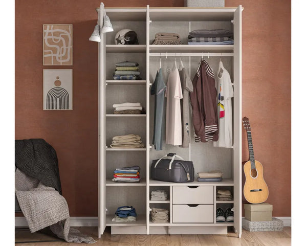 Mugla 3-türiger Kleiderschrank mit Spiegel