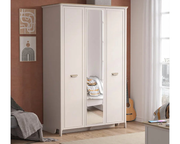 Mugla 3-türiger Kleiderschrank mit Spiegel