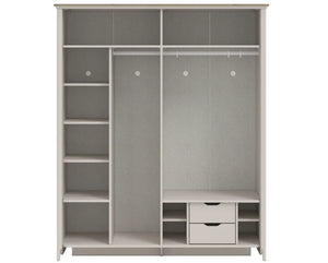 Mugla 4-türiger Kleiderschrank mit Spiegel
