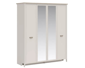 Mugla 4-türiger Kleiderschrank mit Spiegel