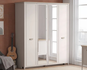 Mugla 4-türiger Kleiderschrank mit Spiegel