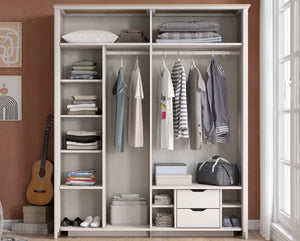 Mugla 4-türiger Kleiderschrank mit Spiegel