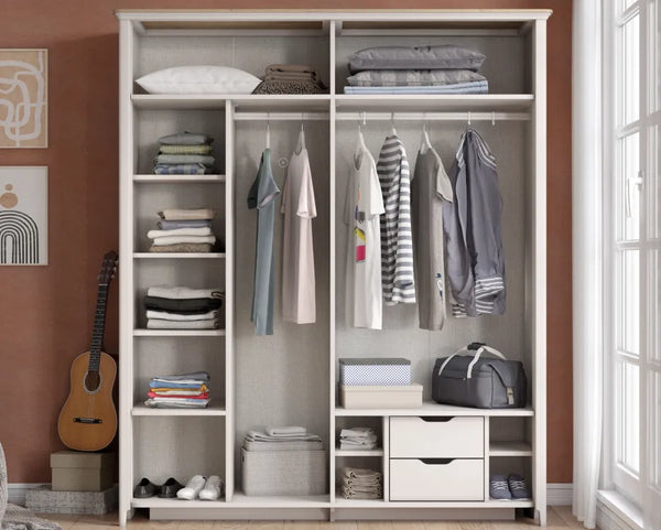 Mugla 4-türiger Kleiderschrank mit Spiegel