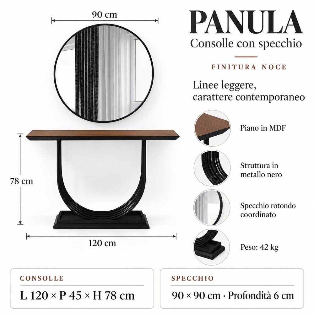 Consolle con specchio Panula