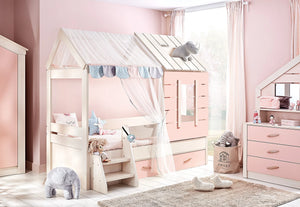 Letto Casetta Pink House 90x200 cm