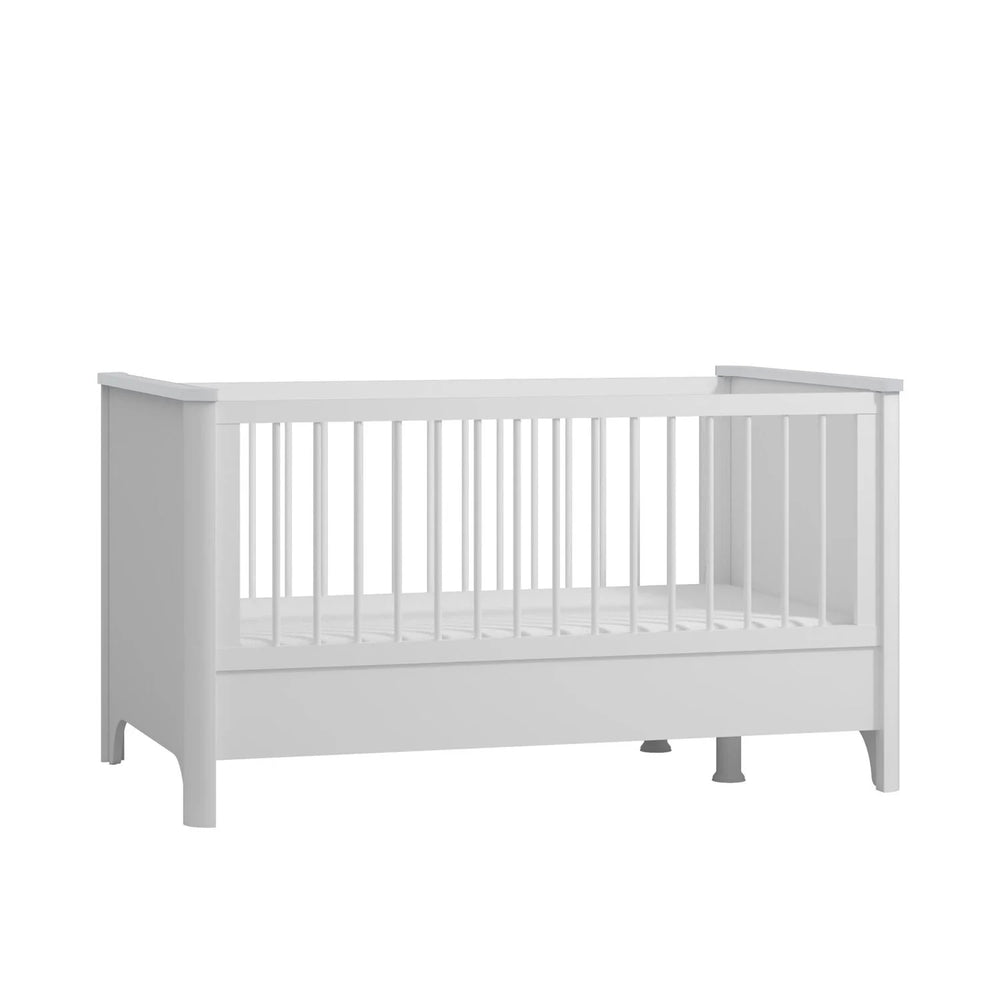 Pori convertible crib 60x120 cm white, angled view