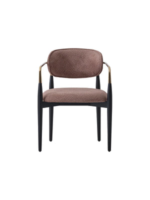 Sedia El Berlin vista frontale con schienale ovale imbottito e gambe nere