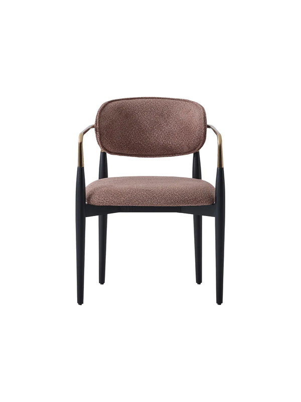 Sedia El Berlin vista frontale con schienale ovale imbottito e gambe nere