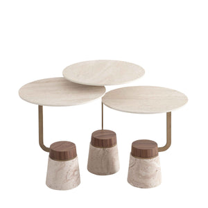 Set 3 tavolini a incastro Bold – Travertino