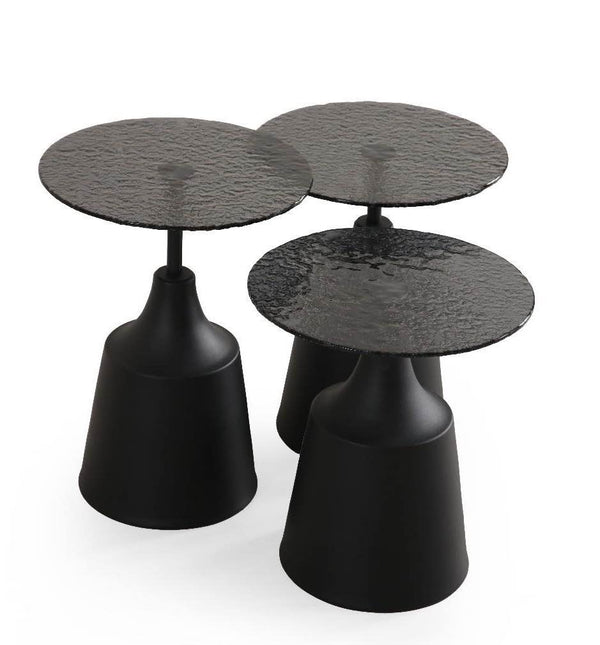 Set 3 tavolini a incastro Grade – Nero