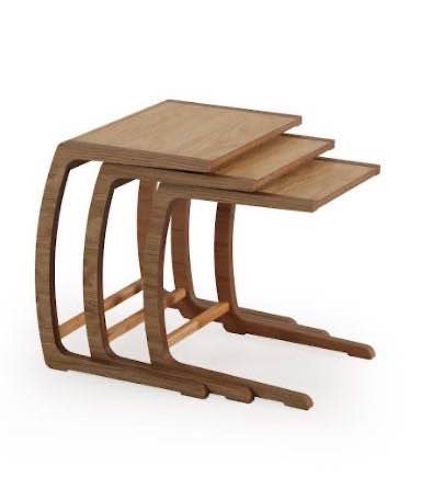 Set 3 tavolini a incastro Prada – Rovere