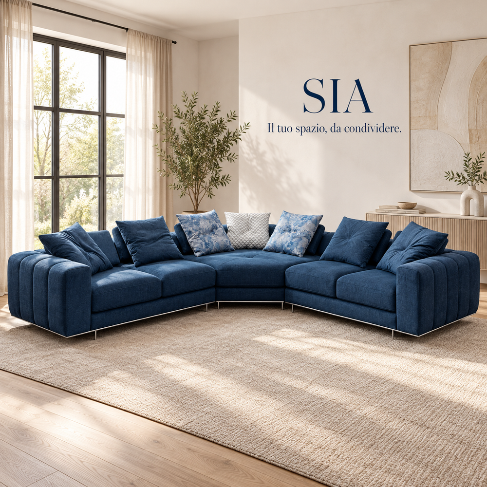 Sofá esquinero SIA de 320x320 cm personalizable con 2 años de garantía y diseño elegante