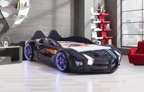 Luxuriöses Premium-Autobett mit LED-Beleuchtung und Lautsprechern, 90 x 190 cm