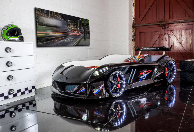 Speedy LED Autobett 90x190cm (Schwarz/Blau/Rot/Weiß)